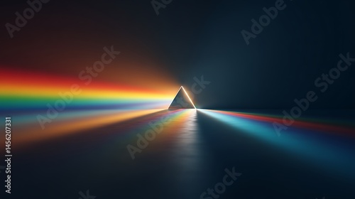 Prism splitting white light into rainbow spectrum