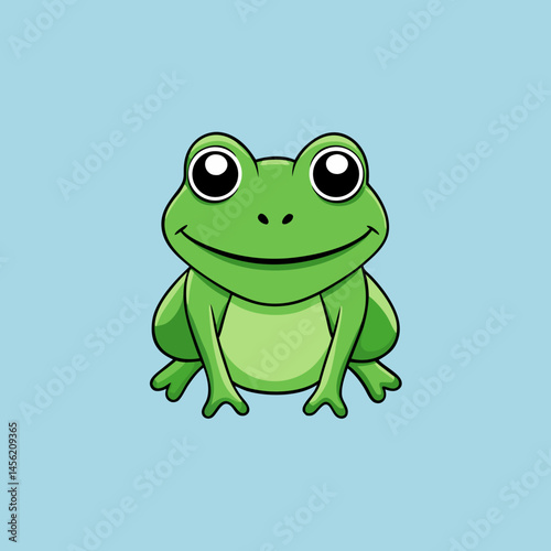 green frog on white background