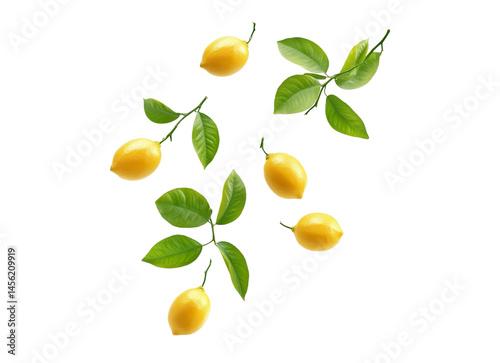 Set of flying lemon