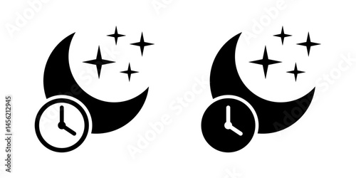 Sleep time mode simple icon. Night icon. Nighttime bedtime symbol.