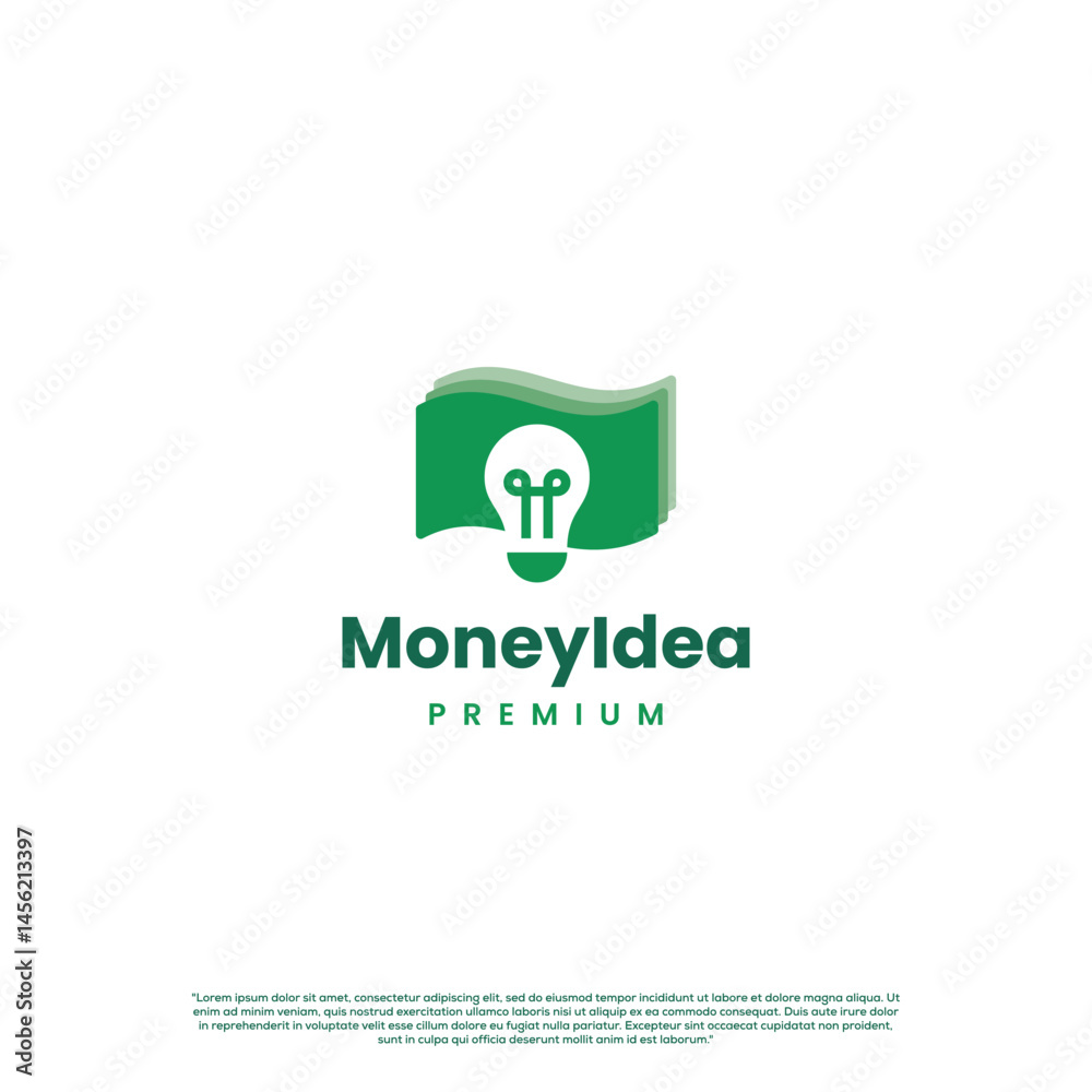 Money cash with light bulb logo, money strategy idea logo icon Money cash with light bulb logo, money strategy idea logo icon