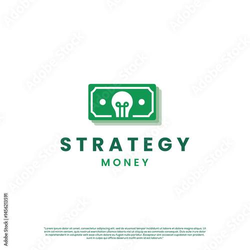 light bulb in money cash. business money strategy. Vector illustration