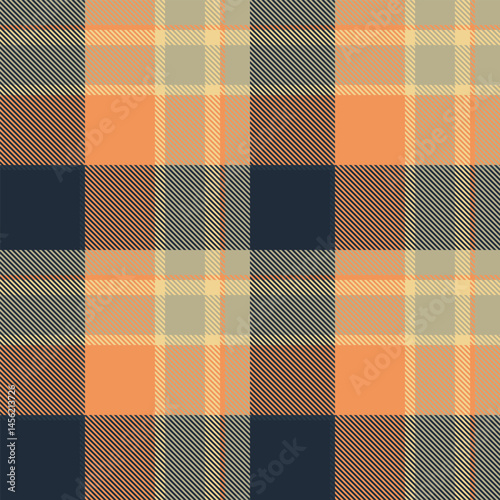 Usa texture pattern plaid, gingham vector seamless fabric. Product background tartan check textile in dark and orange colors.