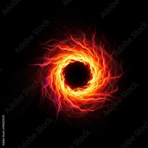 Fiery Ring Abstract Fire En...