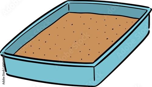 Illustration of cat litter box
