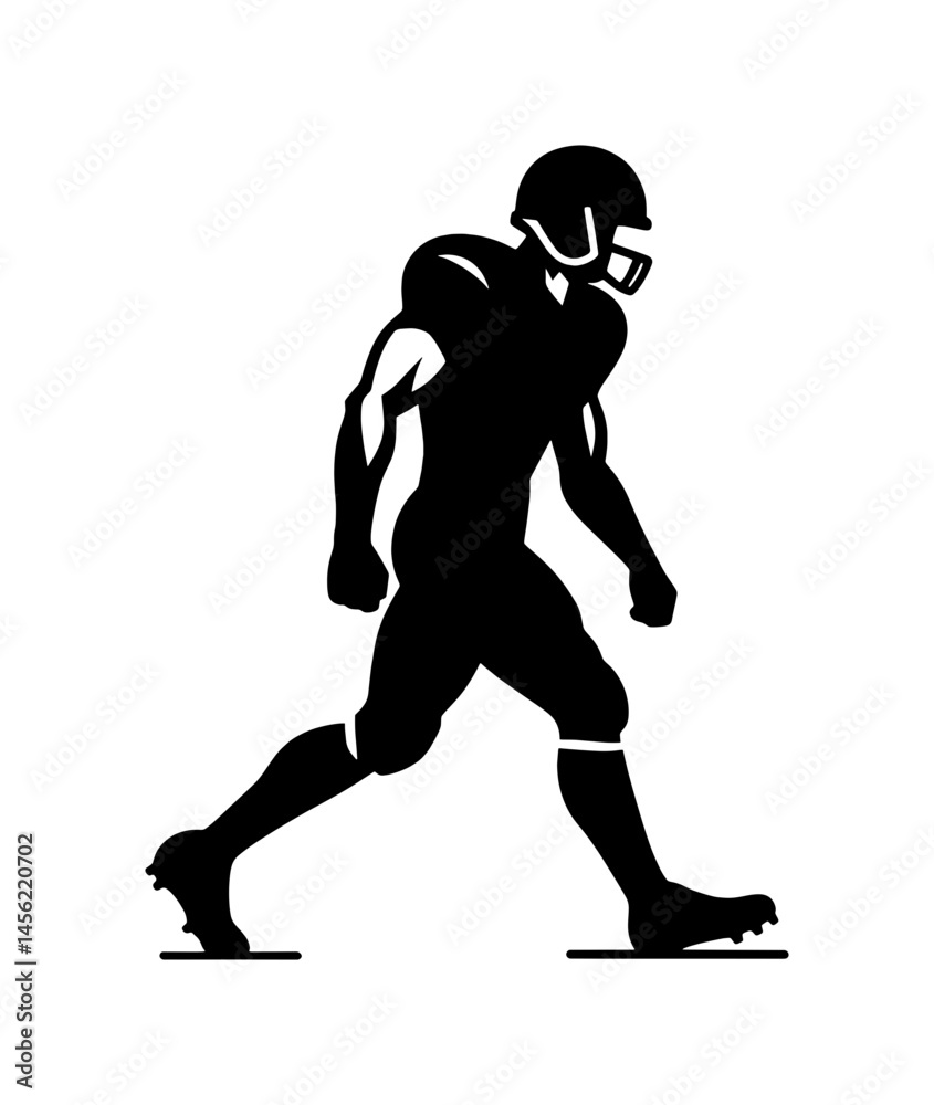 Fototapeta premium Silhouette of a walking male American football player