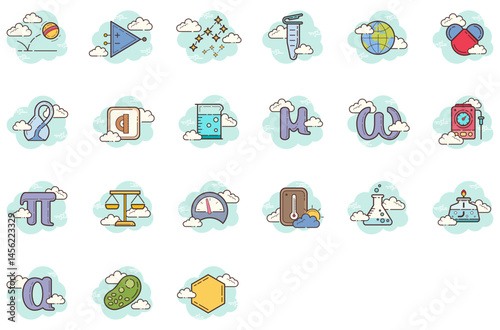 Set of Science icons	
