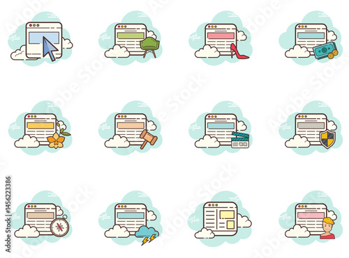 Set of Web Browser icons	
