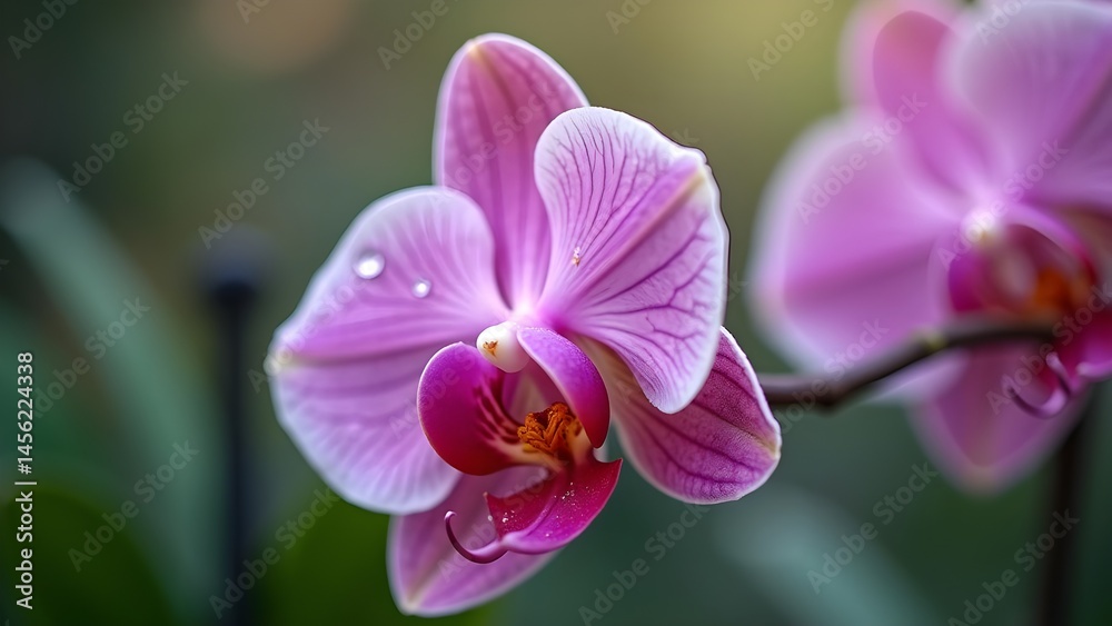 Obraz premium Delicate purple orchid blossom with soft, calming details.