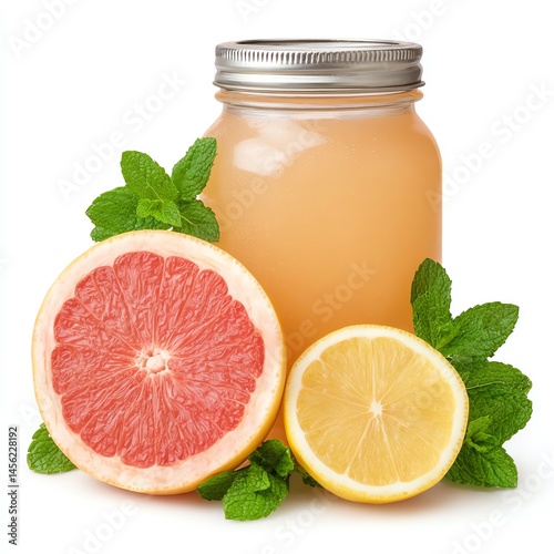 Refreshing Citrus Blend Grapefruit, Lemon, and Mint in a Jar photo