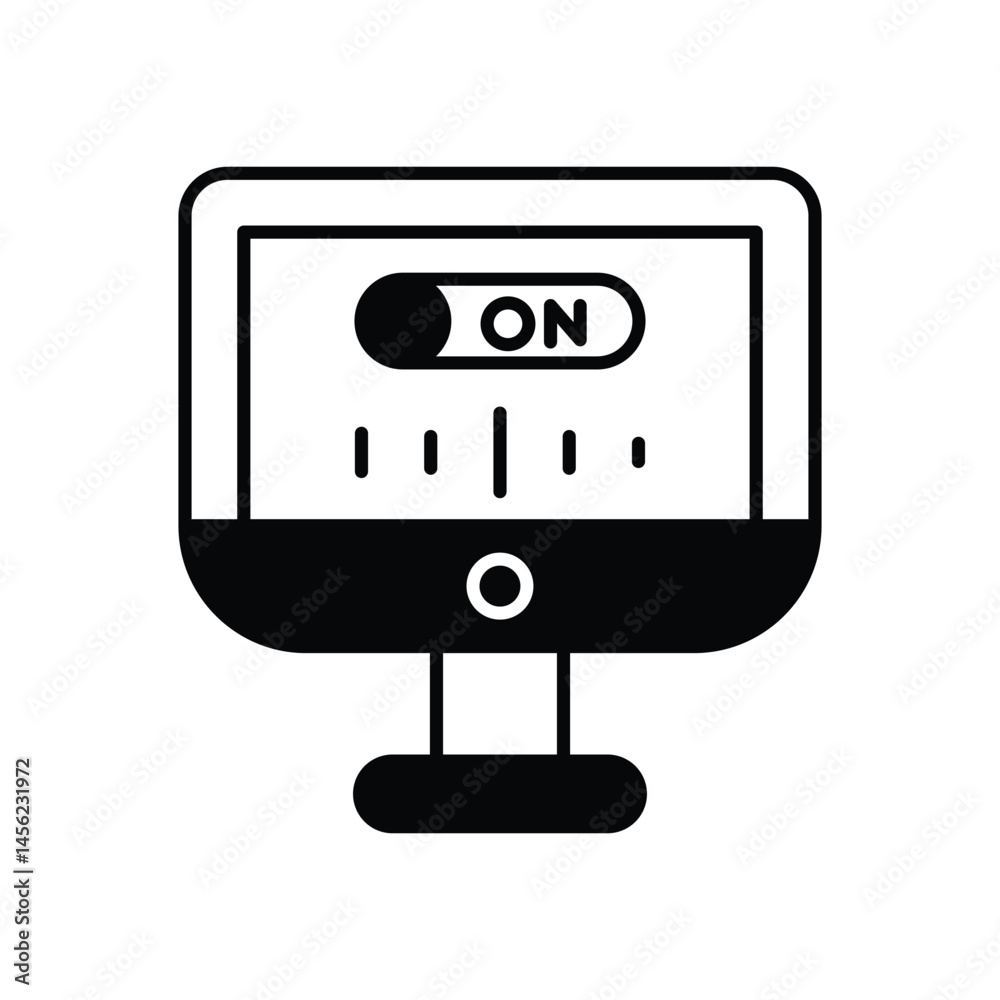 Computer Turn On vector icons stock illustration Computer Turn On vector icons stock illustration