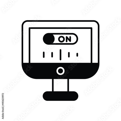 Computer Turn On vector icons stock illustration