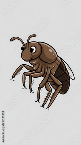 cartoon flea with big eyes