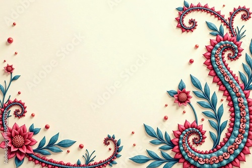 Subtle paisley print on light-colored background , simple, elegant