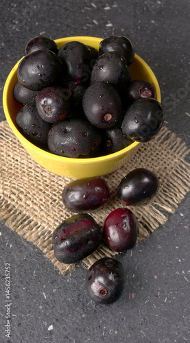 Jambul or Jamun (Syzygium cumini) isolated on white background 