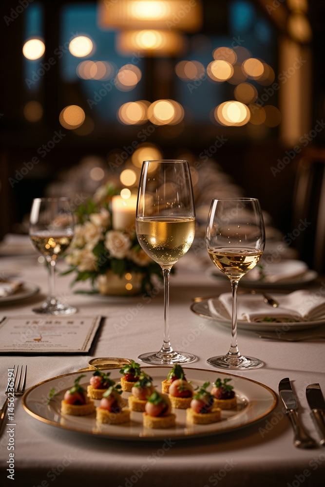 dinner setting with wine glasses dinner setting with wine glasses