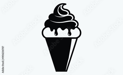 Ice cream silhouette, 4th of July ice-cream icon , vector illustration, 4th of July  of elements. USA Independence Day theme
