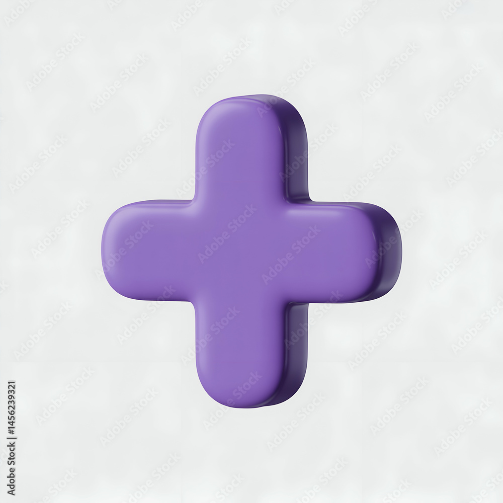 3d render of a purple plus sign on white background symbolizing addition 3d render of a purple plus sign on white background symbolizing addition