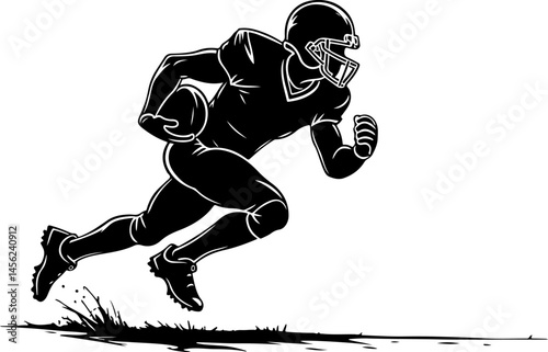 American Football Player Silhouette Vector Bundle – Quarterback, Running, Catching, Throwing Poses