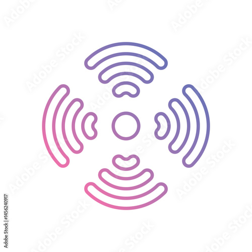 Echo  Wave vector icons stock illustration