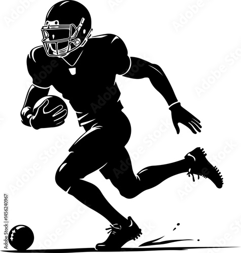 American Football Player Silhouette Vector Bundle – Quarterback, Running, Catching, Throwing Poses