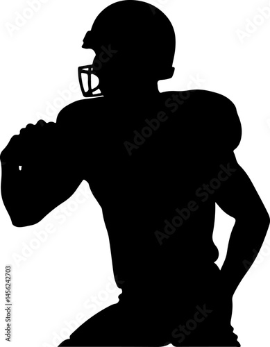 American Football Player Silhouette Vector Bundle – Quarterback, Running, Catching, Throwing Poses