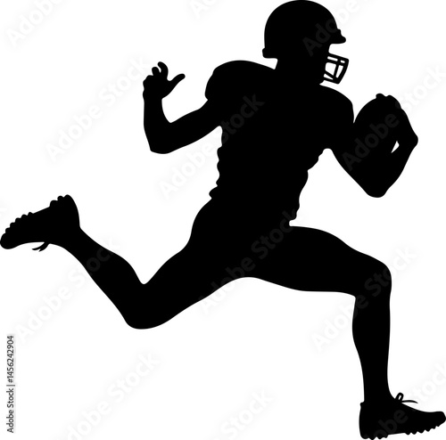 American Football Player Silhouette Vector Bundle – Quarterback, Running, Catching, Throwing Poses
