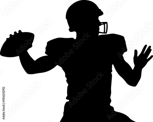 American Football Player Silhouette Vector Bundle – Quarterback, Running, Catching, Throwing Poses