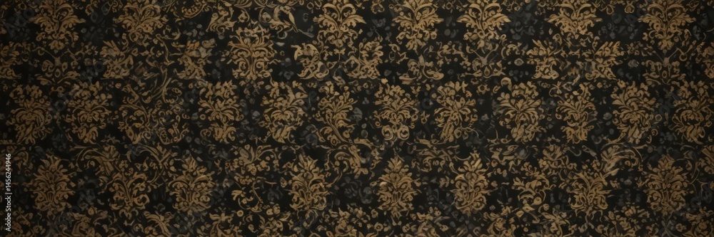 Intricate black & gold damask pattern, metallic accents, texture, coupon Intricate black & gold damask pattern, metallic accents, texture, coupon
