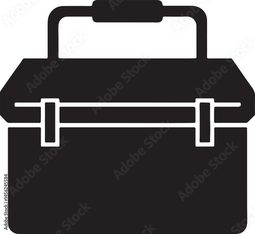 toolbox silhouette, black and white silhouette, vector and illustration