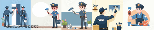 police character vector is painting