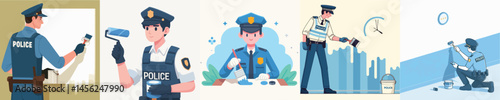 police character vector is painting