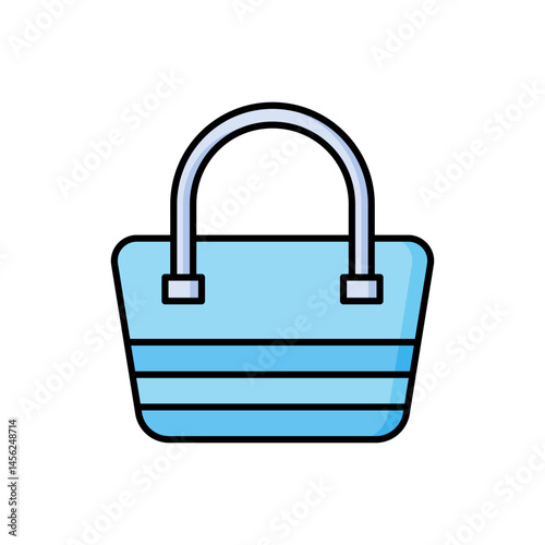 Vector Icon of Women's Handbag, Fashion Bag, Stylish Purse Illustration.