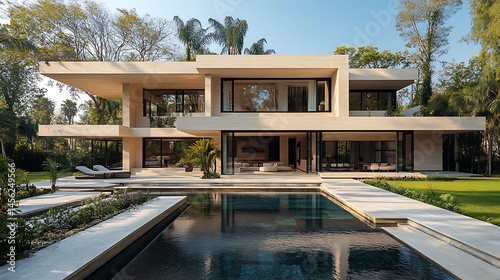 Wallpaper Mural Elegant contemporary house with luxury outdoor seating high resolution photo Torontodigital.ca