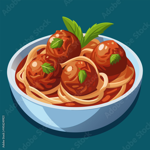 Spaghetti with Meatballs. A Classic Italian Dish