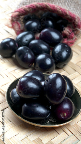 Jambul or Jamun (Syzygium cumini) isolated on white background 