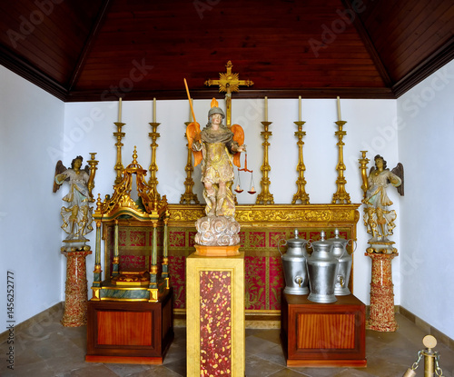 interior of the chapel of st michael historic center of the portuguese city Faro Portugal	