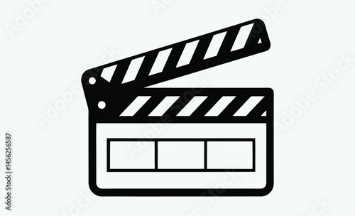 Movie clapperboard silhouette, Clapperboard glyph icon, Movie clapper board, Clapboard Silhouette