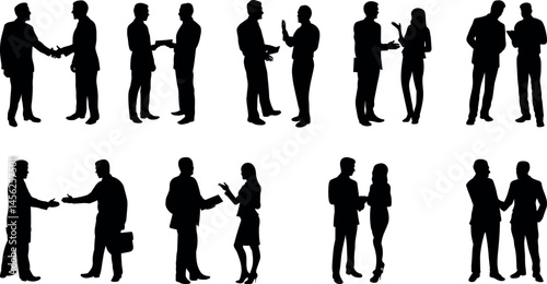 Silhouette Of Two People Having A Discussion Pack