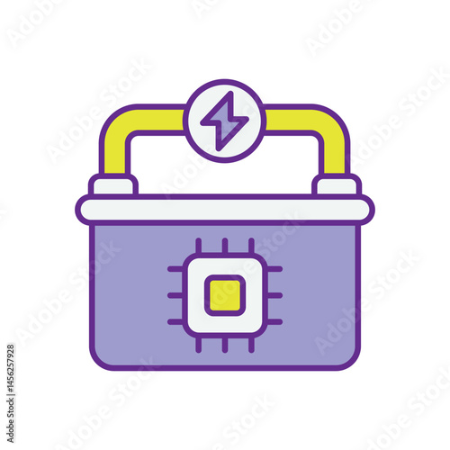 Decentralized Energy System vector icons stock illustration