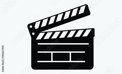 Movie clapperboard silhouette, Clapperboard glyph icon, Movie clapper board, Clapboard Silhouette