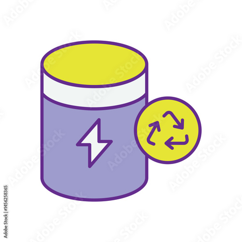 Battery Recycling vector icons stock illustration