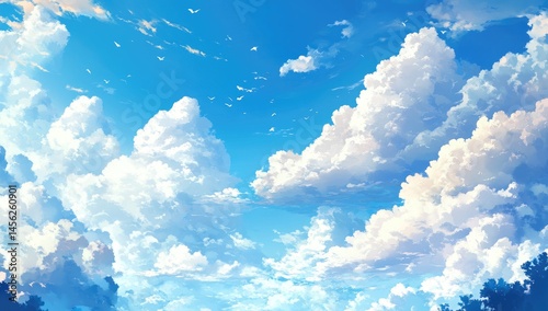 Fototapeta Naklejka Na Ścianę i Meble -  A vibrant sky filled with fluffy clouds (2)