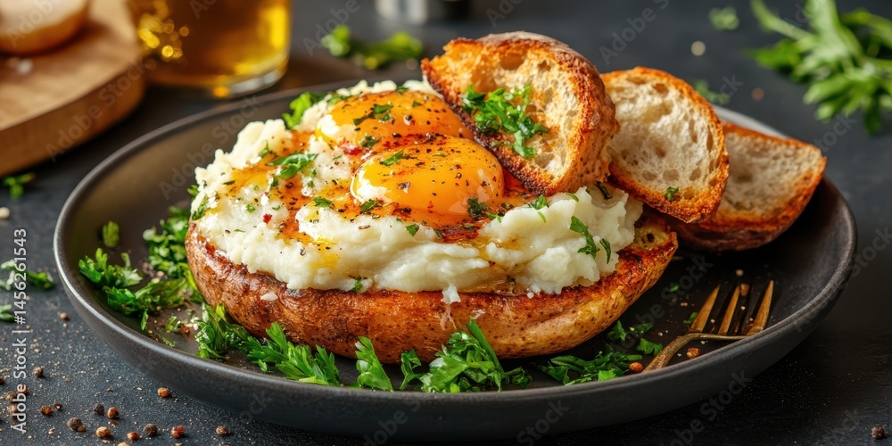 Mashed potatoes food banner