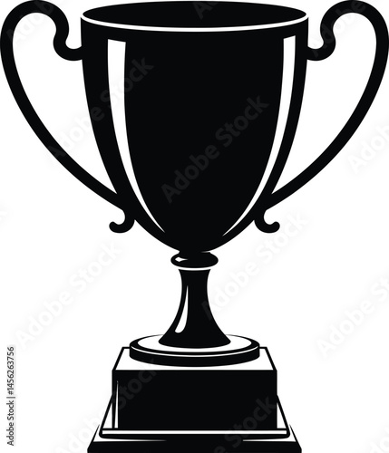 Trophy Cup Silhouette Vector Icon Award Champion Prize Graphic photo
