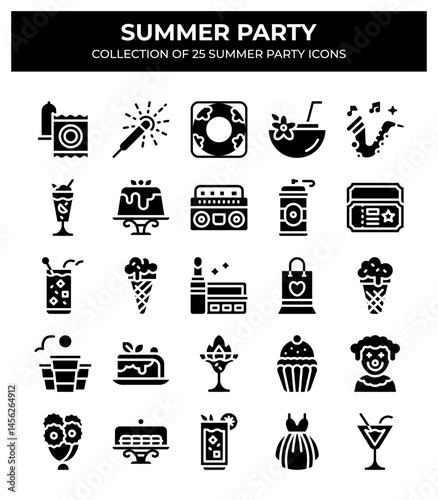 Summer Party. Collection of 25 Summer Party Icons