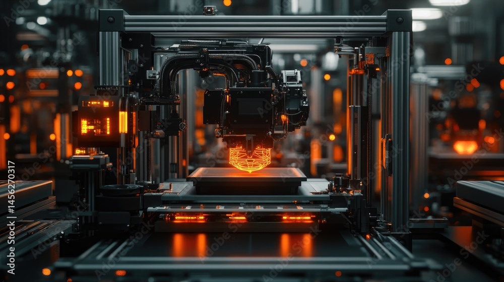 Fototapeta premium Advanced 3 d printer in action