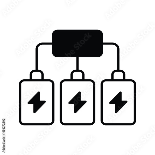 Power Distribution Hub vector icons stock illustration