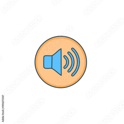 sound icon on round button