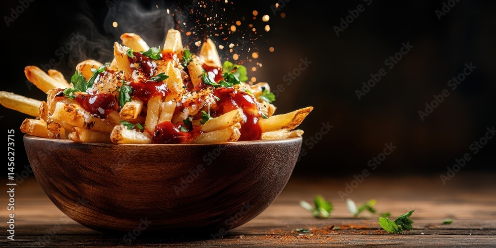 Fototapeta premium Poutine food banner